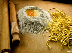 Fototapeta360 x 266  Italian fresh pasta: spaghetti alla chitarra, 360 x 266 cm