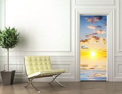 Samolepka na dvee flie 90 x 220, 48898013 - Sky background and water reflection.
