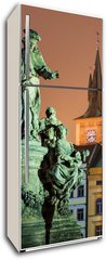 Samolepka na lednici flie 80 x 200  Saint Ivo statue and Smetana clock tower, Prague., 80 x 200 cm