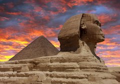 Fototapeta184 x 128  Pyramid and Sphinx at Giza, Cairo, 184 x 128 cm