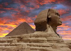 Fototapeta200 x 144  Pyramid and Sphinx at Giza, Cairo, 200 x 144 cm