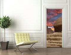 Samolepka na dvee flie 90 x 220, 4923108 - Pyramid and Sphinx at Giza, Cairo - Pyramidy a sfingy v Gze, Khira