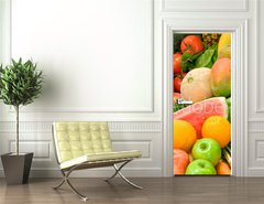 Samolepka na dvee flie 90 x 220, 4927653 - Vegetables and Fruits Arrangement - Uspodn zeleniny a ovoce