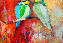 Fototapeta184 x 128  blue tailed bee eaters, 184 x 128 cm