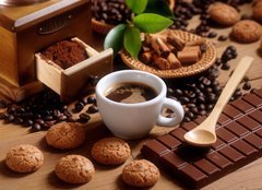 Fototapeta papr 160 x 116, 49761911 - tazza di caff   espresso con macinino in legno