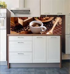 Fototapeta do kuchyn flie 180 x 60, 49761911 - tazza di caff   espresso con macinino in legno