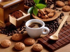 Samolepka flie 270 x 200, 49761911 - tazza di caff   espresso con macinino in legno
