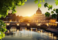 Fototapeta papr 184 x 128, 49782926 - view on Tiber and St Peter Basilica in Vatican