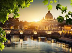 Fototapeta pltno 330 x 244, 49782926 - view on Tiber and St Peter Basilica in Vatican