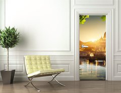 Samolepka na dvee flie 90 x 220, 49782926 - view on Tiber and St Peter Basilica in Vatican