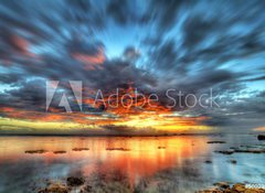 Samolepka flie 100 x 73, 50029549 - Crpuscule sur le lagon de La Runion.