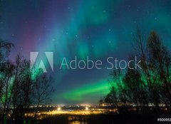 Fototapeta papr 160 x 116, 50095169 - Northern Lights over City