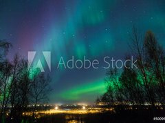 Samolepka flie 270 x 200, 50095169 - Northern Lights over City