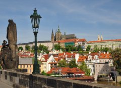 Fototapeta100 x 73  Prague, Charles bridge, Vltava river, St. Vitus cathedral, 100 x 73 cm