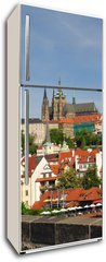 Samolepka na lednici flie 80 x 200  Prague, Charles bridge, Vltava river, St. Vitus cathedral, 80 x 200 cm