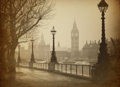 Fototapeta100 x 73  Vintage Retro Picture of Big Ben / Houses of Parliament (London), 100 x 73 cm