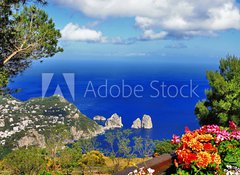 Samolepka flie 100 x 73, 50436807 - stunning Capri island, bella Italia series - ohromujc ostrov Capri, srie Bella Italia