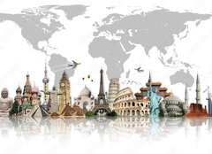 Fototapeta pltno 160 x 116, 50490818 - Travel the world monuments concept