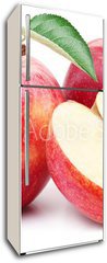 Samolepka na lednici flie 80 x 200, 50507014 - Red apple with leaf and slice.