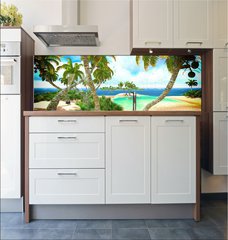 Fototapeta do kuchyn flie 180 x 60  Tropical paradise beach, 180 x 60 cm