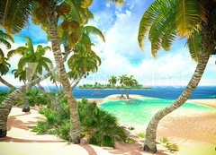 Fototapeta vliesov 200 x 144, 50721906 - Tropical paradise beach - Tropick rajov pl