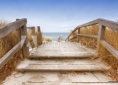 Fototapeta160 x 116  Treppe zum Ostseestrand Heiligenhafen im Winter, 160 x 116 cm