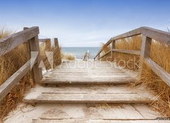 Fototapeta200 x 144  Treppe zum Ostseestrand Heiligenhafen im Winter, 200 x 144 cm