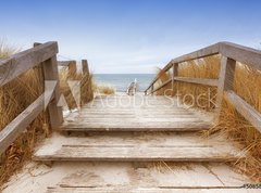 Fototapeta270 x 200  Treppe zum Ostseestrand Heiligenhafen im Winter, 270 x 200 cm