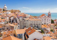 Samolepka flie 145 x 100, 50939880 - Panoramic of Alfama rooftops, Lisboa, Portugal