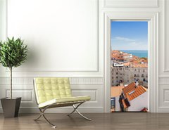 Samolepka na dvee flie 90 x 220, 50939880 - Panoramic of Alfama rooftops, Lisboa, Portugal