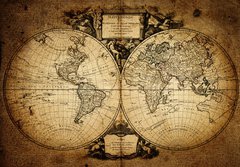 Fototapeta184 x 128  map of world 1752, 184 x 128 cm