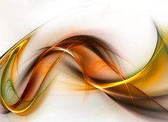 Fototapeta100 x 73  Abstract bright orange waves on white background, 100 x 73 cm