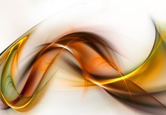 Fototapeta184 x 128  Abstract bright orange waves on white background, 184 x 128 cm