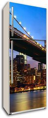 Samolepka na lednici flie 80 x 200  Manhattan panorama with Brooklyn Bridge at sunset in New York, 80 x 200 cm