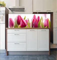 Fototapeta do kuchyn flie 180 x 60, 51930622 - Fresh Tulips with Dew Drops