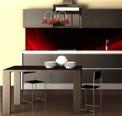 Fototapeta do kuchyn flie 260 x 60  Abstract luminous red and black background, 260 x 60 cm