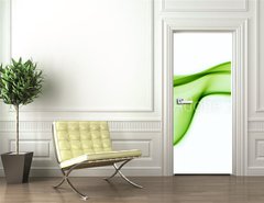 Samolepka na dvee flie 90 x 220, 52172020 - green abstract smoke curves