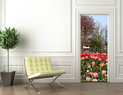 Samolepka na dvee flie 90 x 220, 52173694 - Holland windmills and tulips