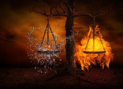 Samolepka flie 200 x 144, 52289605 - Balance between fire and water - Rovnovha mezi ohnm a vodou