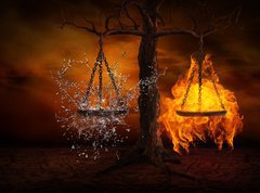 Samolepka flie 270 x 200  Balance between fire and water, 270 x 200 cm