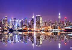 Samolepka flie 145 x 100, 52706281 - Manhattan Skyline with Reflections
