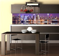 Fototapeta do kuchyn flie 260 x 60  Manhattan Skyline with Reflections, 260 x 60 cm