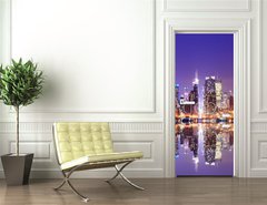 Samolepka na dvee flie 90 x 220  Manhattan Skyline with Reflections, 90 x 220 cm