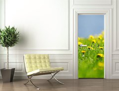 Samolepka na dvee flie 90 x 220, 53166656 - Yellow dandelions