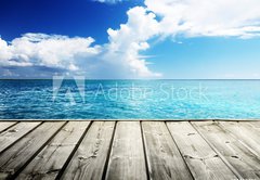 Fototapeta174 x 120  Caribbean sea and wooden platform, 174 x 120 cm