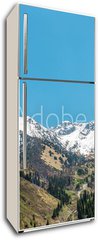 Samolepka na lednici flie 80 x 200  Nature of mountains, snow, road on Medeo in Almaty, Kazakhstan, 80 x 200 cm