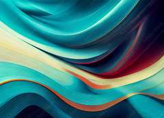 Samolepka flie 200 x 144, 538666277 - Swirling blue and coral background