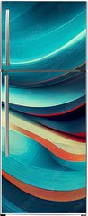 Samolepka na lednici fólie 80 x 200, 538666277 - Swirling blue and coral background