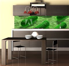 Fototapeta do kuchyně fólie 260 x 60, 53968782 - E coli Bacteria. - Bakterie E coli.