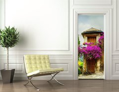 Samolepka na dvee flie 90 x 220  art beautiful old town of Provence, 90 x 220 cm